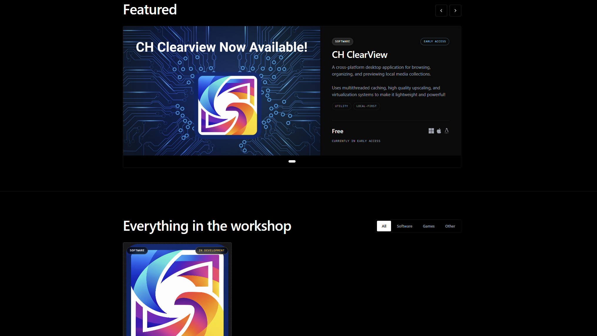 Apps & Games storefront preview